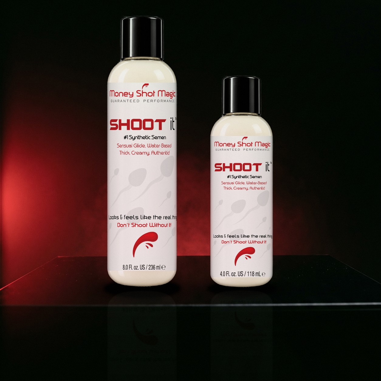 Shoot it 8 oz and 4 oz bottles side by side